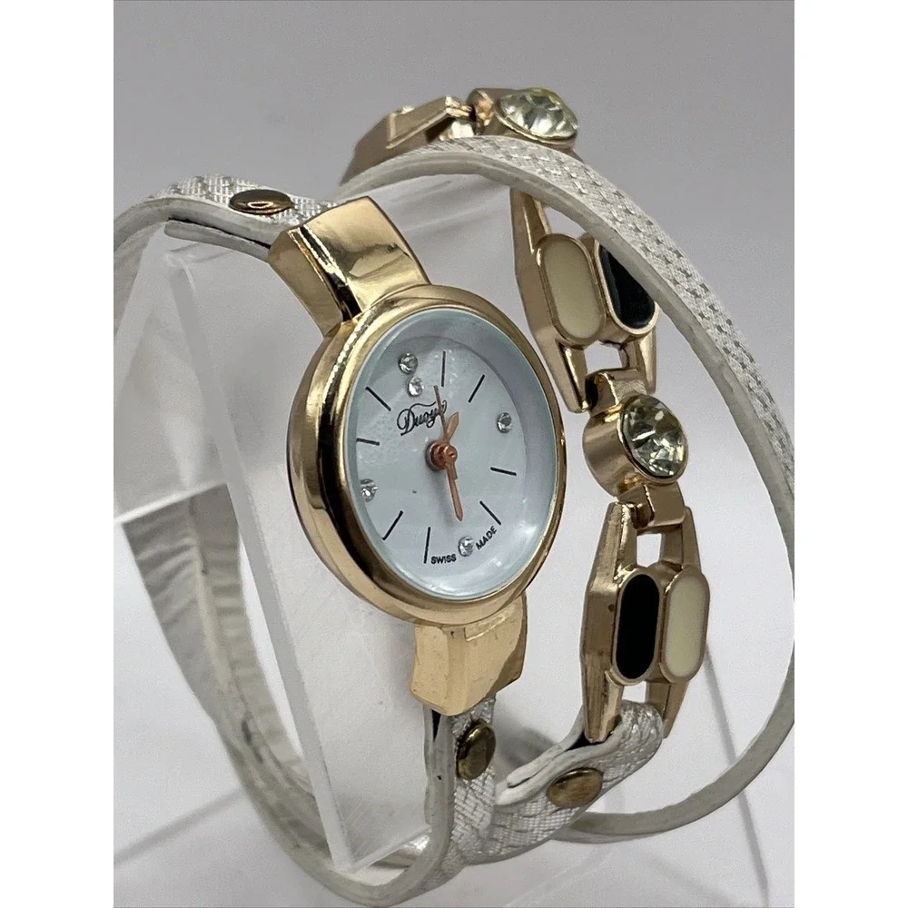 Duoya Swiss Made Women's Quartz Watch Wrap Band White‎ Dial- New Battery